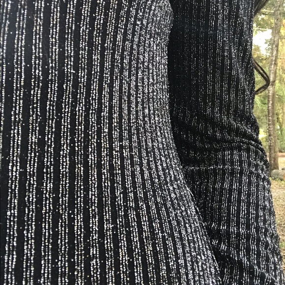 LAST1 Sparkle Black Glitter Off The Shoulder Dress - Picture 4 of 6